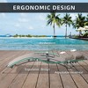 FURNIinspire Patio Chaise Lounges 2 Chairs and 1 Side Table, Adjustable Outdoor Beach Poolside Backyard Chairs for Sunshine, Brown, 70.08"*20"*33.66" - 2 of 4