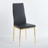 Set of 4 Modern High Back Dining Chairs with Metal Legs and PU Seats,Armless Design for Kitchen or Dining Room-The Pop Home - 4 of 4