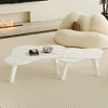 Vynxaria Modern minimalist white table top,Cloud shape gives you a new experience, computer desk. The game table. Suitable for dining, living rooms - 2 of 4