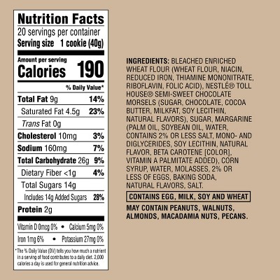 Chocolate Chip Cookies made with Nestle Toll House - 28.2oz/20ct - Favorite Day™