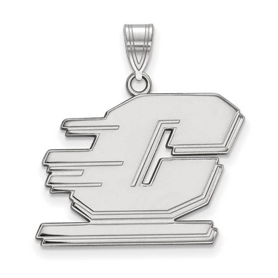 Black Bow Jewelry 10k White Gold Central Michigan Chippewas NCAA Large Pendant