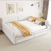 Whisen Queen Upholstered Platform Bed with Lambswool & USB Charging - 2 Storage Drawers, No Box Spring Needed - 2 of 4