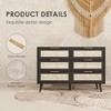 47.2" Wide 6-Drawer Black Double Dresser with Rattan Fronts, Wooden Chest of Drawers with Golden Handles, Versatile Buffet Sideboard & Storage Cabinet - 3 of 4