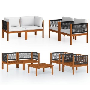 vidaXL Garden Lounge Set Cream Solid acacia wood Large Garden Lounge Set - 1 of 4
