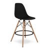 HomeRoots 28" Black And Brown Heavy Duty Plastic And Solid Wood Counter Height Bar Chair - 4 of 4