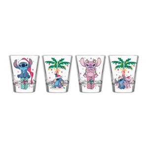 Silver Buffalo Christmas Lilo Stitch & Friends Palm Gift Set 4pc 1.8oz Mini Shot Glass Set - 1 of 2