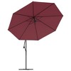 vidaXL Cantilever Umbrella with Aluminum Pole 137.8" Bordeaux Red - 4 of 4