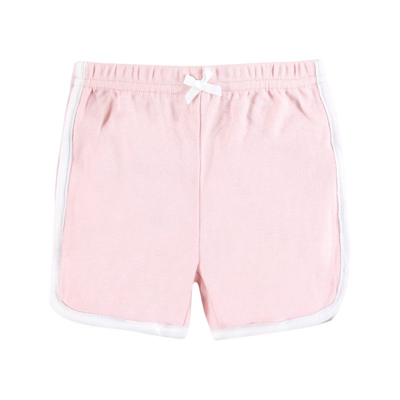Hudson Baby Girl Shorts Bottoms 4-Pack, Pink Black, 3 of 7