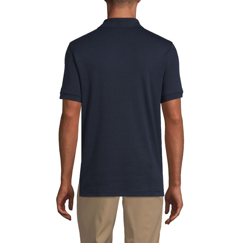 Lands' End School Uniform Men's Short Sleeve Tailored Fit Interlock Polo Shirt, 2 of 5