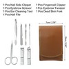 Unique Bargains Stainless Steel Pedicure Nail Clippers Scissors Tool Set for Men Women Silver with Brown PU Leather 7Pcs - 2 of 3