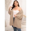 Womens Plus Size Cardigan Sweaters Long Sleeves Open Front Chunky Knit Casual Jackets - 3 of 4