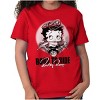 Biker Betty Boop Cartoon Born to Ride Womens Graphic T Shirt Tees Brisco Brands - 2 of 2