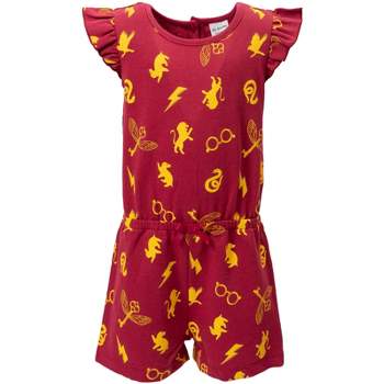 Harry Potter Gryffindor Harry Potter Girls French Terry Sleeveless Romper Little Kid to Big Kid