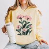Simply Sage Market Pink Daisies Watercolor Lightweight Garment Dyed Sweatshirt - 2 of 4
