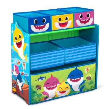 Delta Children Baby Shark 6 Bin Design and Store Toy Organizer - Greenguard Gold Certified