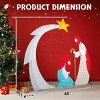Syemin Decorative Holiday Scene Props 3.7FT Nativity Scene Outdoor Christmas Decorationf Holiday Decoration Christmas Eve Night, White, 48"*11.6"*45" - 4 of 4