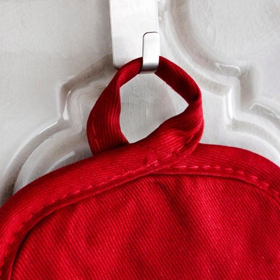Paprika Red Cotton Canvas Pot Holder Set