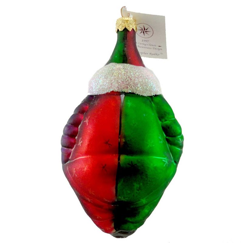 Christopher Radko 5.5 Inch A Caring Clown Ornament Aids 1997 Red Ribbon Tree Ornaments, 2 of 3