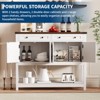 Buffet Table with Storage, 47.2" Entryway Cabinet with Drawers, Barn Doors & Shelf, Console Tables for Entryway, Kitchen, Dining Room, Living Room - 4 of 4