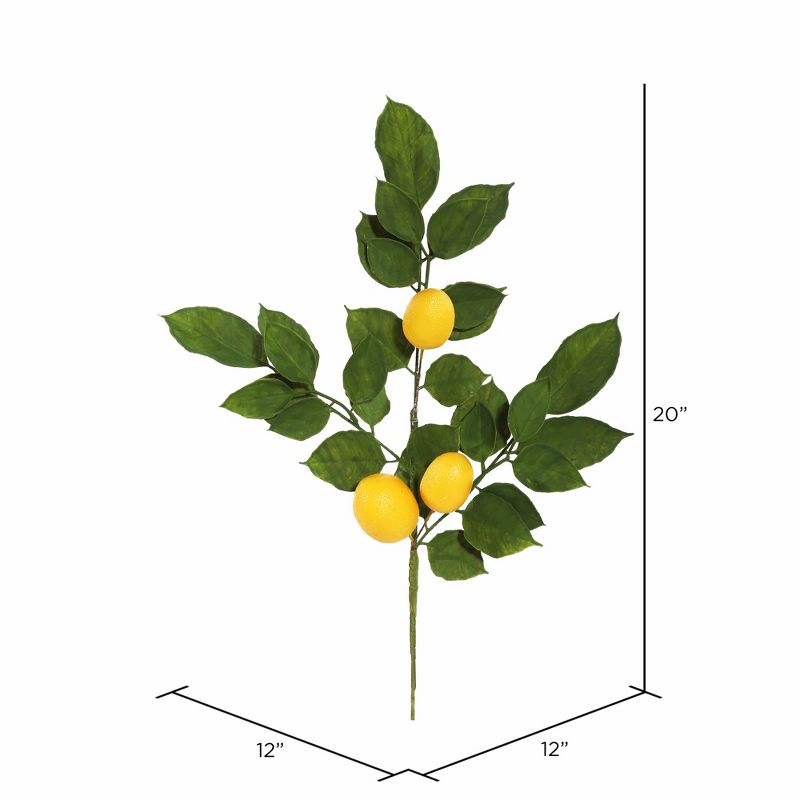 Vickerman 20" Artificial Green and Yellow Salal Leaf Lemon Sprays. Pack of 4., 3 of 7