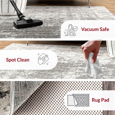 Deedra Modern Abstract Gray 32" Non-Slip Area Rug