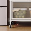 67.32"Open-door kitchen shelving Floor-to-ceiling multilevel household microwave storage cabinet bowls side cabinets white - 3 of 4