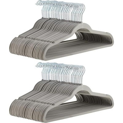 Paaaawaters Basics Slim Velvet, Non-Slip Suit Clothes Hangers, Pack of 100, Black