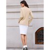 Allegra K Women Notched Lapel Single Breasted Long Sleeve Flap Pocket Straight Lined Business Casual Suit Jacket Blazer - 3 of 4
