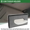 Unique Bargains Universal Car Tissue Holder Sun Visor Holder Tissues Box Cover Car Backseat Extra Large Tissue Organization Faux Leather Black White - 2 of 4