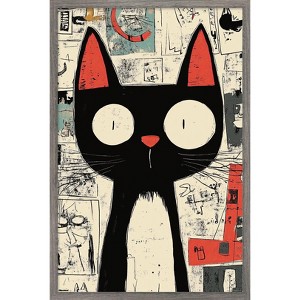Trends International Andreas Magnusson - Surprised Cat Framed Wall Poster Prints - 1 of 4