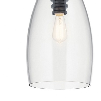 Lakum Pewter 10" Modern Glass Dome Pendant Light