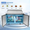 48 in. 13.1 Cu.Ft. 320W 115V Silver Refrigerated Salad Sandwich Prep Table - 3 of 4