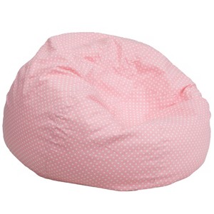 Oversized Bean Bag Chair - Pink/White Polka Dots - Flash Furniture