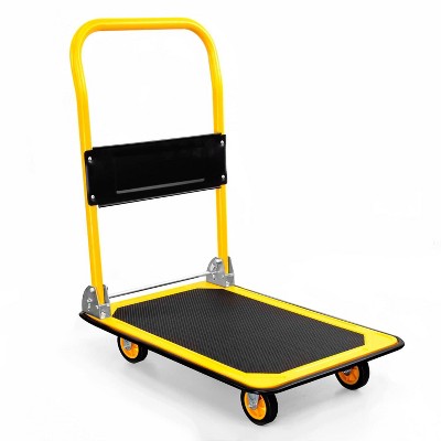 Costway Folding Push Cart Dolly Platform Hand Truck with 360° Swivel Wheels  440LBS Capacity