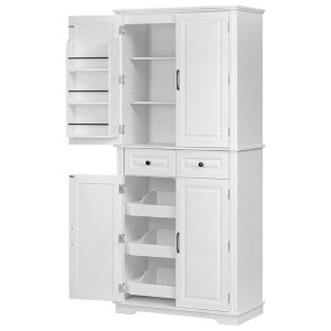 Rbied 71.2" Tall Kitchen Pantry Cabinet Sideboard with 3 Pull Out Cabinet Organizers, 6 Door Shelves, 2 Drawers - 1 of 4