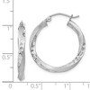 Black Bow Jewelry 3mm, Sterling Silver, Twisted Round Hoop Earrings, 25mm in Diameter - 4 of 4