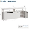 Boho TV Stand for TVs up to 70 Inch, 63 Inch Long Entertainment Center with 4 Door & Open Shelf, TV Consoles Stands for Living Room Bedroom - 2 of 4