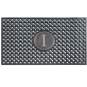 A1HC Natural Rubber Large Monogrammed Door Mat 24" x 39" Scrapes Shoes Clean of Dirt & Grime Doormat - 1 of 4