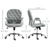 TiramisuBest Button Tufted Gray Faux Leather Office Chair with Adjustable Features - 3 of 4