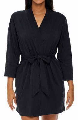 Women's Classic Soft Knit Short Lounge Robe with Pockets