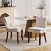 TIRAMISUBEST Modern Dining Chairs Set of 2, Double-Layer Cushioned Chenille Upholstered Accent Chairs with Mid Back - 2 of 4