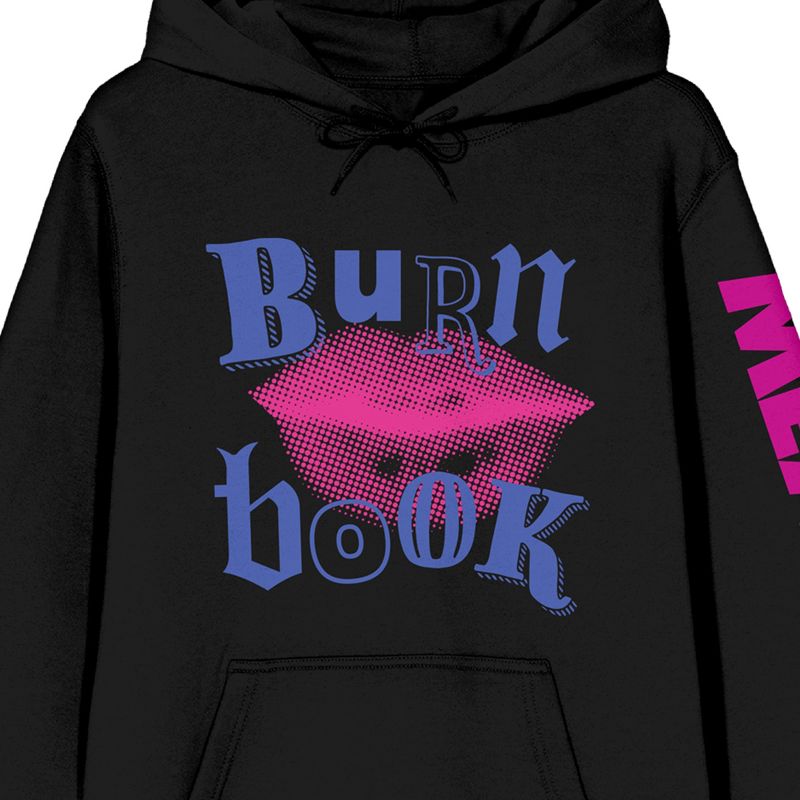 Mean Girls Burn Book Long Sleeve Black Adult Hooded Sweatshirt, 2 of 5
