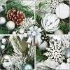 COZONY 16/24/30" Pre-Lit Christmas Wreath with 40 LED Lights – Silver & White Ornaments, Timer, 8 Modes, Holiday Door Decoration - 4 of 4