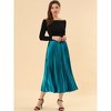 INSPIRE CHIC Women's Party Elastic Waist Metallic Shiny Accordion Pleated Midi Skirt - 3 of 4