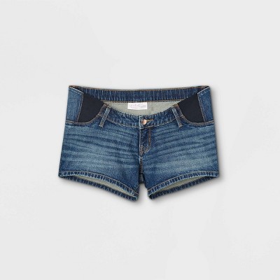 Photo 1 of [Size 4] Under Belly Midi Maternity Jean Shorts - Isabel Maternity by Ingrid  - Medium Blue