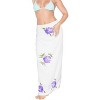 LA LEELA Women's Summer Bikini Wraps Beach Wrap Sarong Coverup Skirt Bathing suit Swimsuit Swimwear Cover Up for Women One Size White, Leaf - 2 of 4