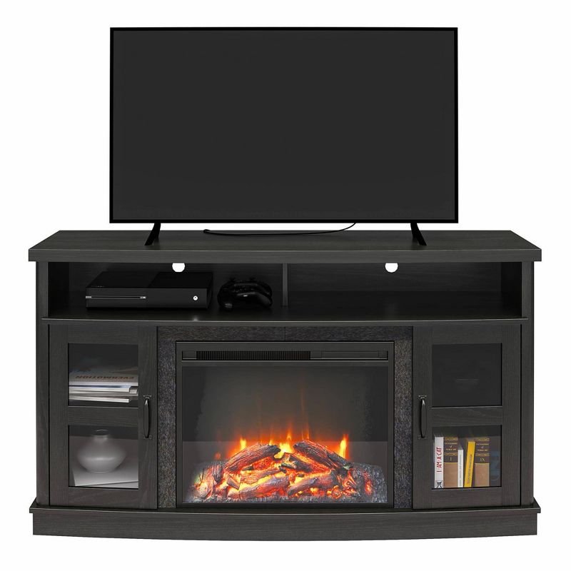 Knox Bay Fireplace Console with Glass Doors TV for TVs up to 60" - Room & Joy, 1 of 9