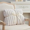 Amelie Home Soft Faux Fur Throw Blanket, Faux Rabbit Fur Striped Throw Blanket - 3 of 4