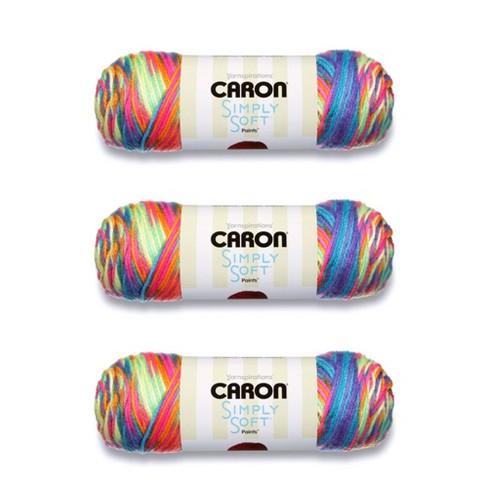 Caron Simply Soft Rainbow Bright Paints Yarn - 3 Pack Of 141g/5oz - Acrylic  - 4 Medium (worsted) - 235 Yards - Knitting/crochet : Target
