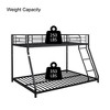 Twin Over Full Bunk Bed, House Bunk Bed With Ladder, Safety Guardrail No Box Spring Needed Heavy-duty Metal Bunk Bed For Kids, Teens, Girls, Boys - 4 of 4